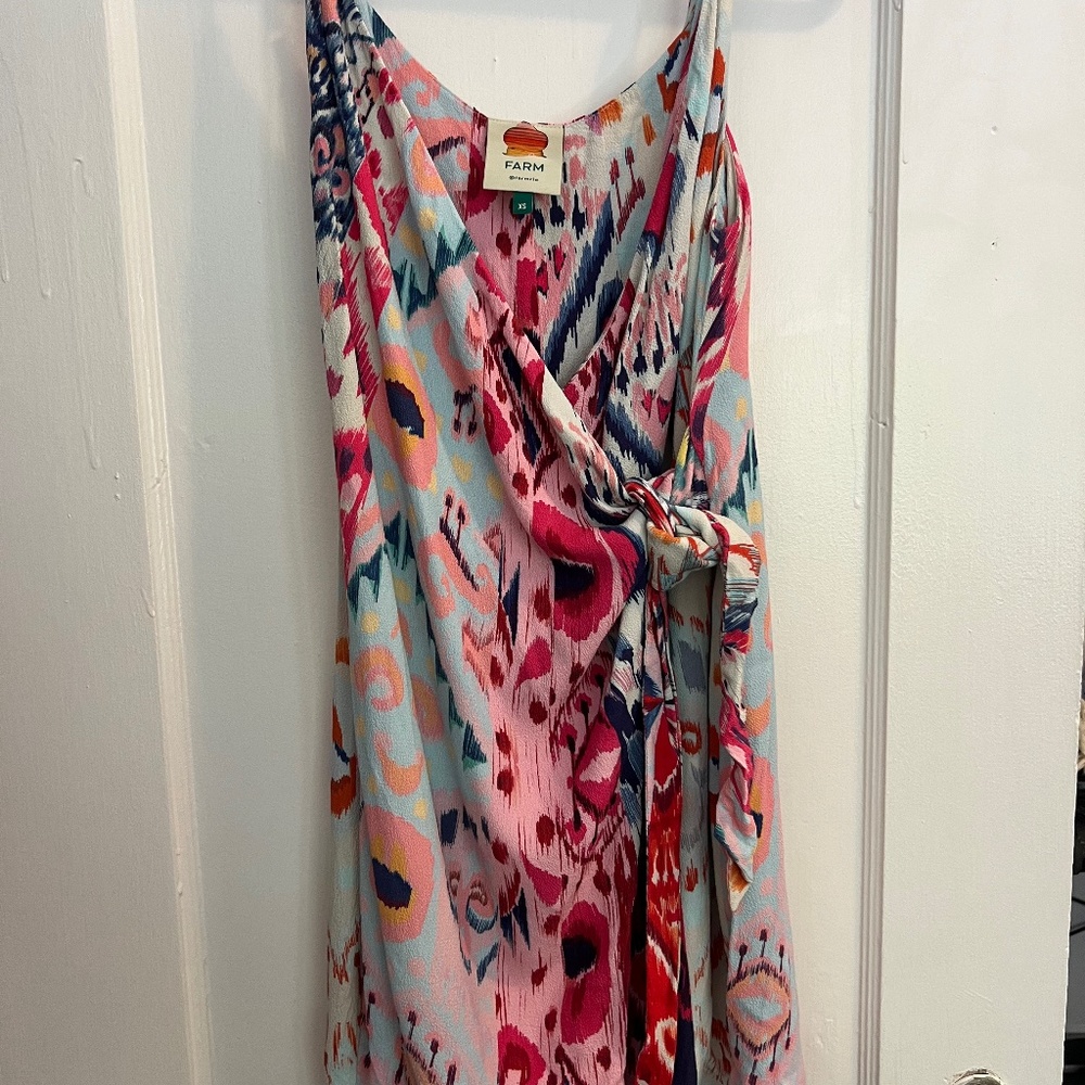 FARM Rio Wrap Dress Cover Up Tropical Print XS
